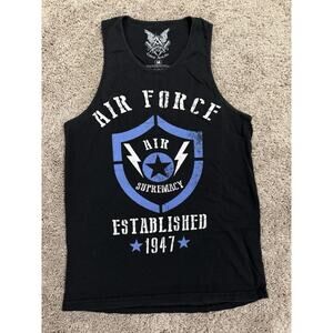 Apprime Courage Above All Air Force Mens Tank Black Size Medium